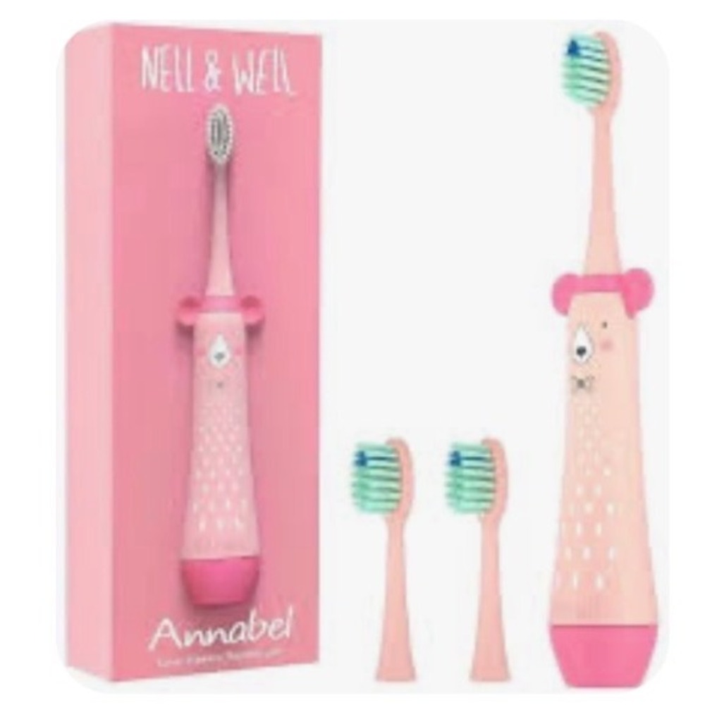 Nell & Well NWT Annabel Sonic Electric Toothbrush Kids Pink Bearβ
